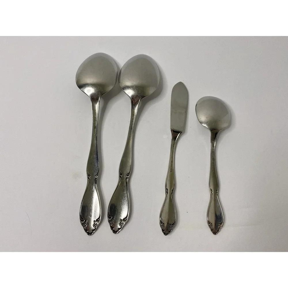 Oneida USA BERKELEY SQUARE Serving Spoon X2 Butter Knife Sugar Spoon